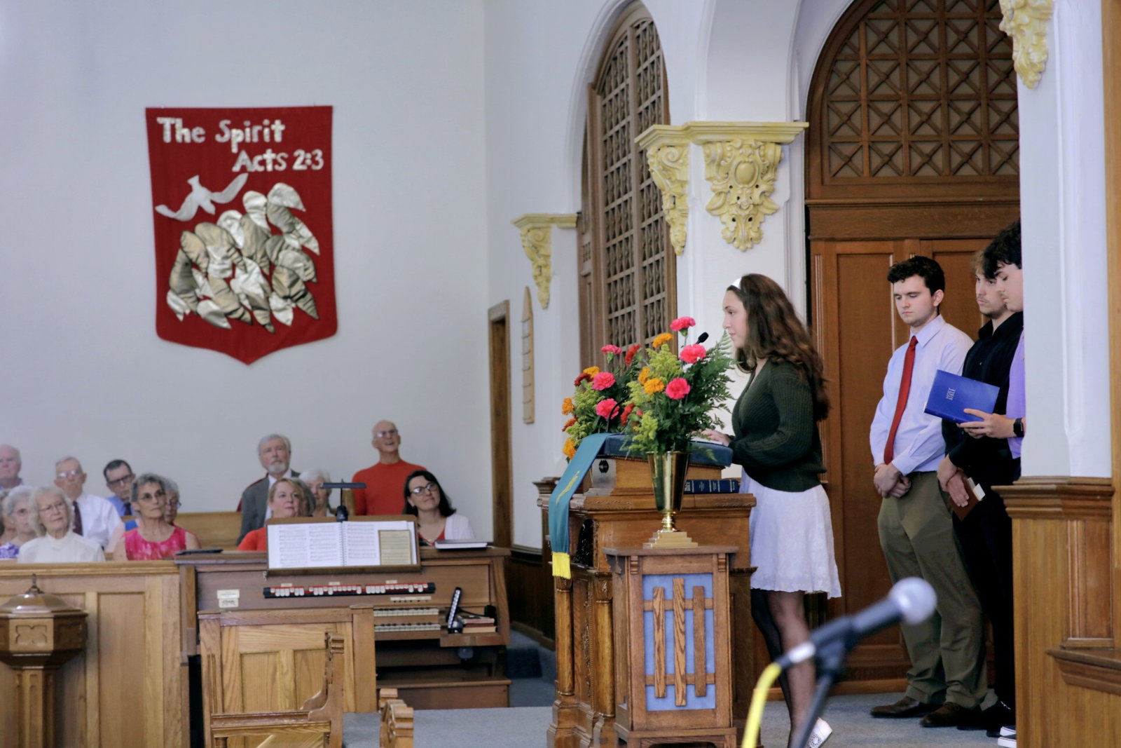 Musicians leading worship at Stewartstown Presbyterian Church